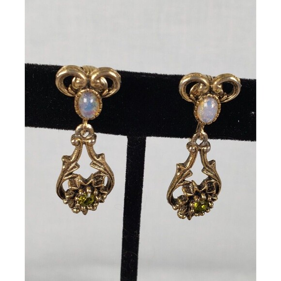 Vintage 1970's Sarah Conventry Contessa Faux Fire Opal Bracelet Brooch Clips Set - Picture 10 of 16